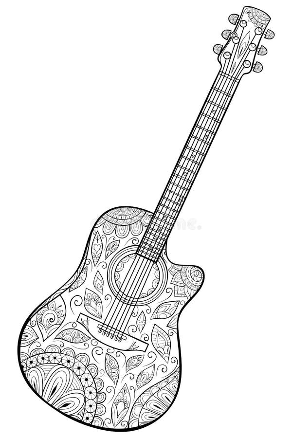 Get Coloring Page Of A Guitar Images