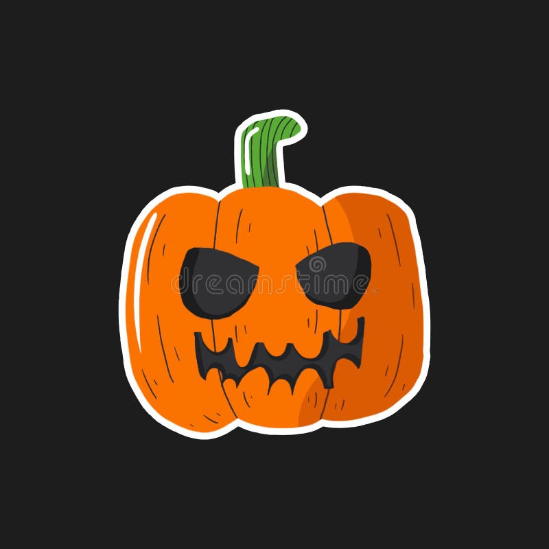 Cute Halloween Pumpkin Isolated on Black Background, Vector Cartoon Illustration Stock Illustration - Illustration of food, harvest: 157937275 Cute Halloween Pumpkin Isolated on Black Background, Vector Cartoon Illustration Stock Illustration - Illustration of food, harvest: 157937275