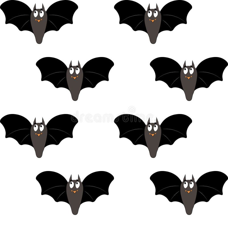 Cute Halloween Seamless Pattern Illustration. Isolated on White Background. Halloween Attributes: Cartoon Bat Stock Illustration - Illustration of background, design: 195463046 Cute Halloween Seamless Pattern Illustration. Isolated on White Background. Halloween Attributes: Cartoon Bat Stock Illustration - Illustration of background, design: 195463046
