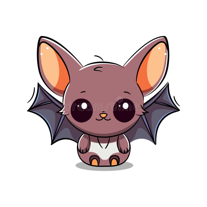 Cute Halloween Spooky Baby Bat. Vector Illustration. Stock Vector ...