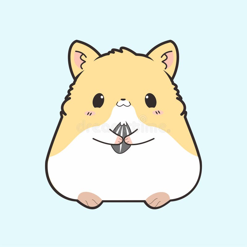 Cute Hamster Eating stock illustration. Illustration of font - 241293407