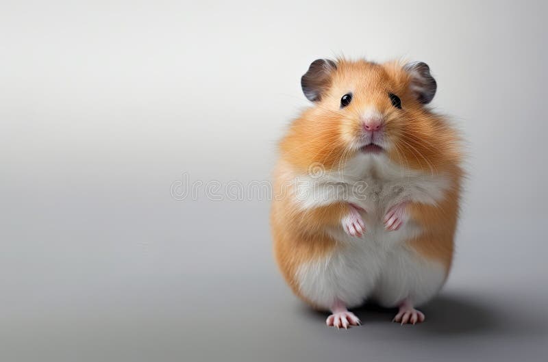 Cute Hamster Looking at Camera, Front View Stock Illustration