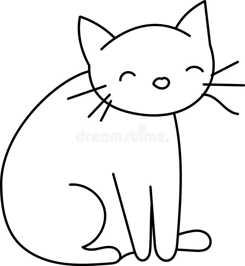 Cute Hand Drawn Doodle Cats Funny Kittens Collection - Simple funny cute doodle cats, line outline icons set vector illustration