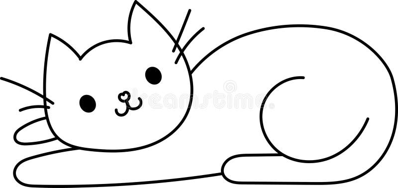 Cute Hand Drawn Doodle Cats Funny Kittens Collection - Simple funny cute doodle cats, line outline icons set stock illustration