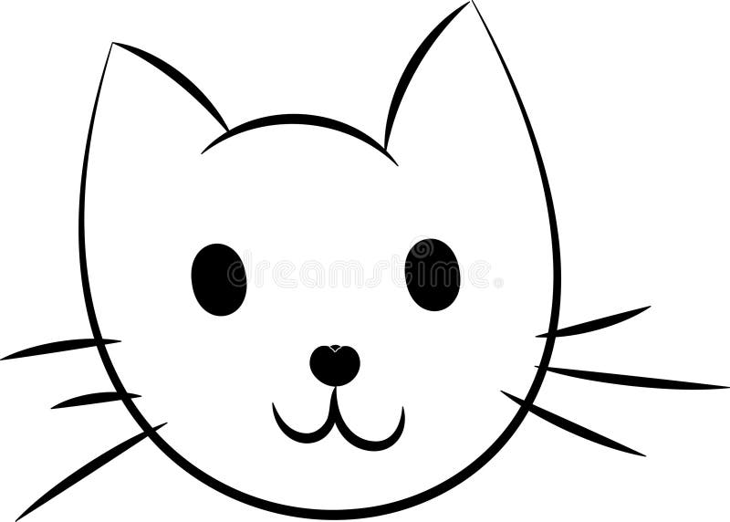 Cute Hand Drawn Doodle Cats Funny Kittens Collection - Simple funny cute doodle cats, line outline icons set stock illustration