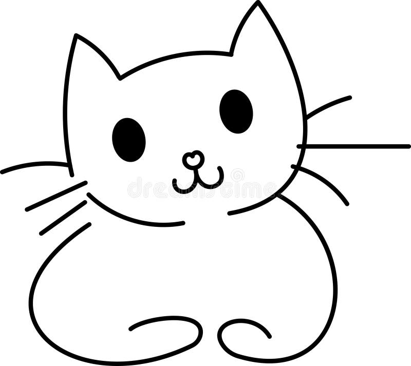 Cute Hand Drawn Doodle Cats Funny Kittens Collection - Simple funny cute doodle cats, line outline icons set royalty free illustration