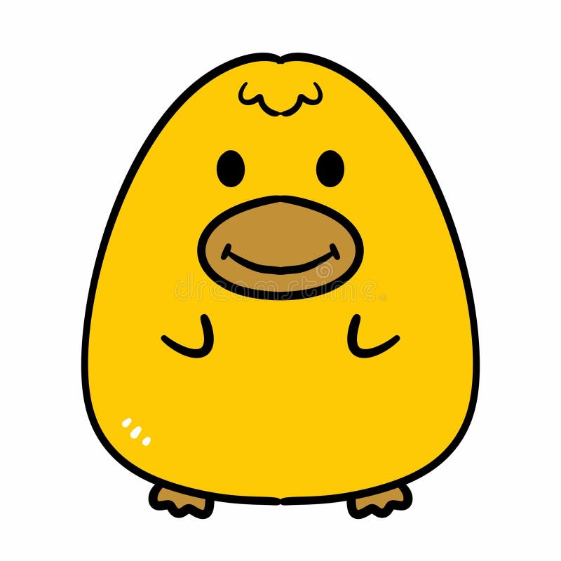 Cute hand drawn yellow rubber duck royalty free illustration
