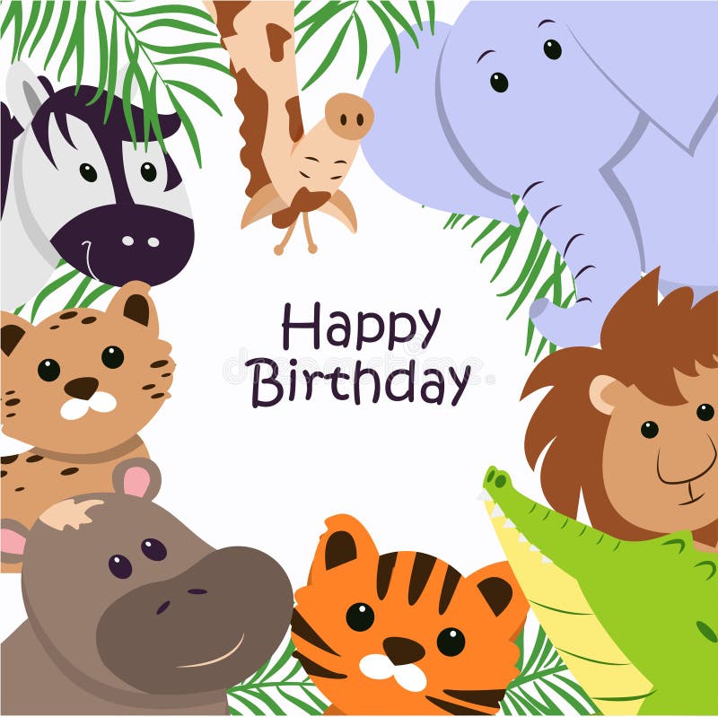 Jungle Animals Birthday Stock Illustrations – 1,759 Jungle Animals ...