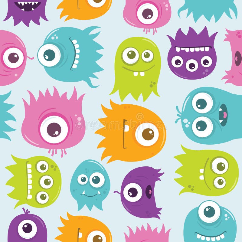 Cute Happy Flying Aliens, Seamless Tile Stock Vector - Illustration of ...