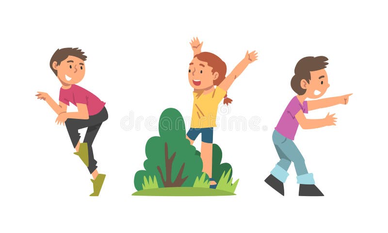 Children playing hide and seek illustration Stock Vector Image & Art - Alamy