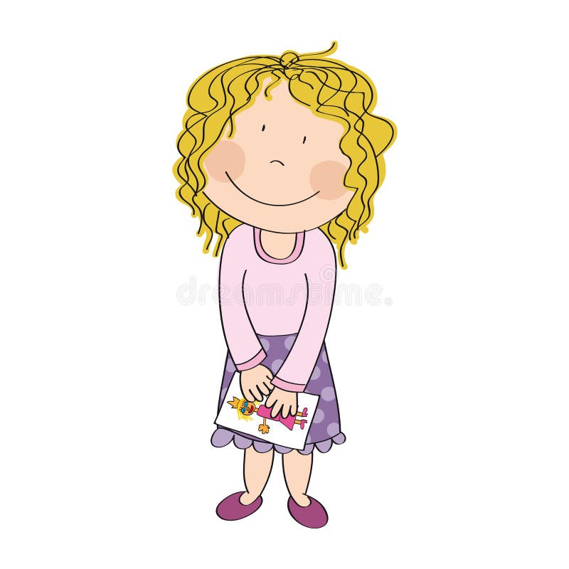 Blonde Curly Hair Cartoon Girl Stock Illustrations 599 Blonde