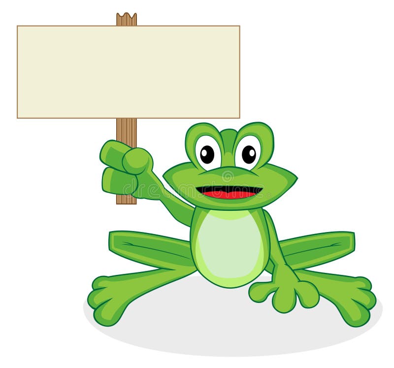 Vektorové ilustrace roztomilé šťastný hledá maličký zelený žáby s velkýma očima.