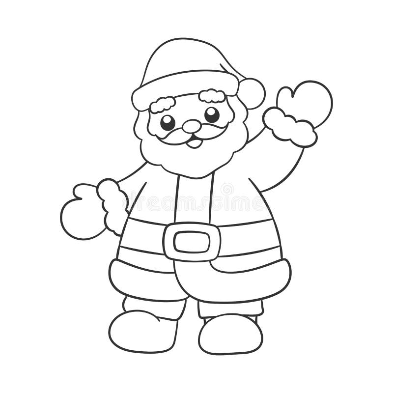 Santa Claus With Gifts And Candy Cane Outline Line Art Doodle Cartoon  Illustration Winter Christmas Theme Coloring Book Page Activity For Kids  And Adults Stock Illustration - Download Image Now - iStock