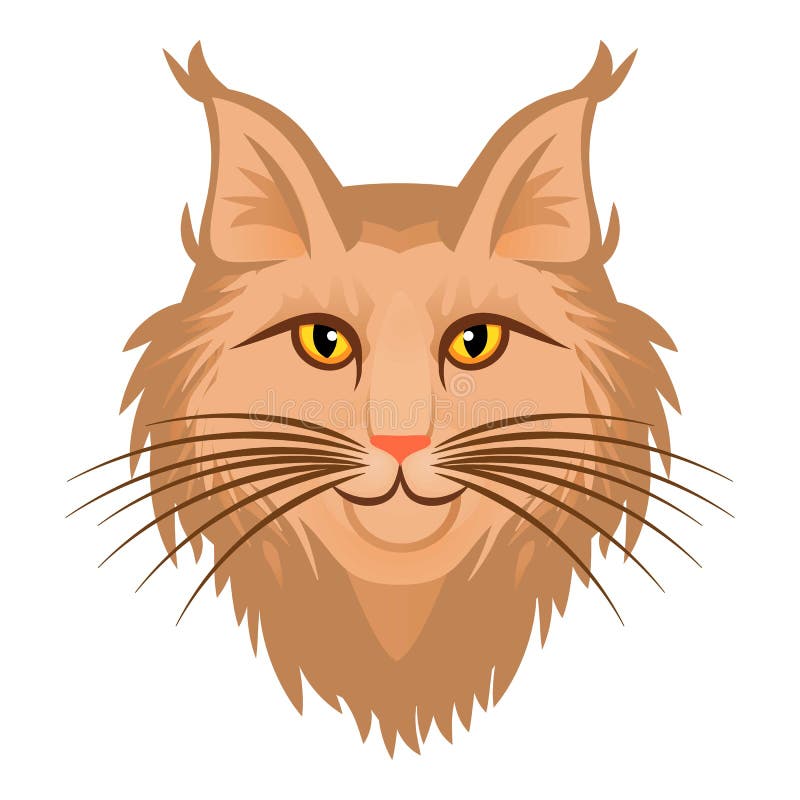 Maine Coon Icons Set, Flat Style Stock Vector - Illustration of brown,  kitty: 143067027