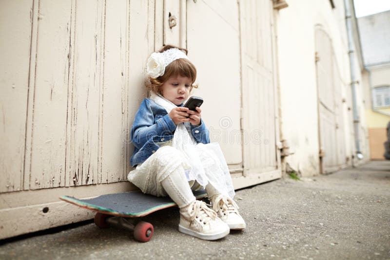 Cute hipster girl urban portrait