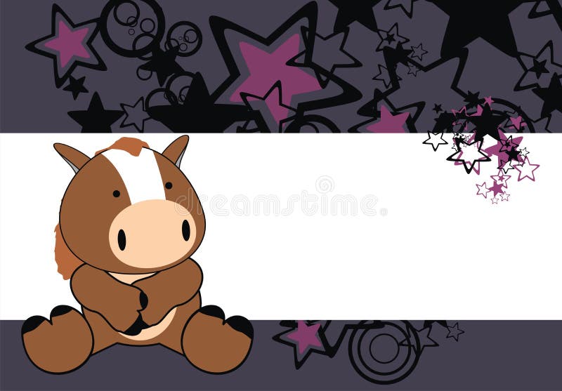 Cute horse baby cartoon sitting background stock illustration Cute horse baby cartoon sitting background stock illustration