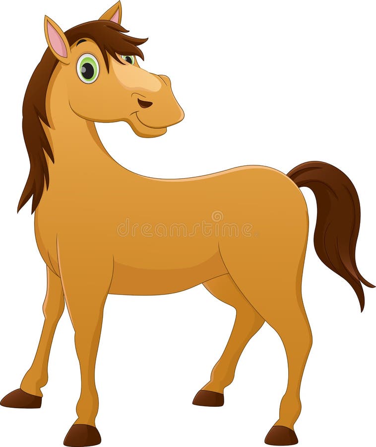 Cute horse cartoon stock vector. Illustration of brown 72641227