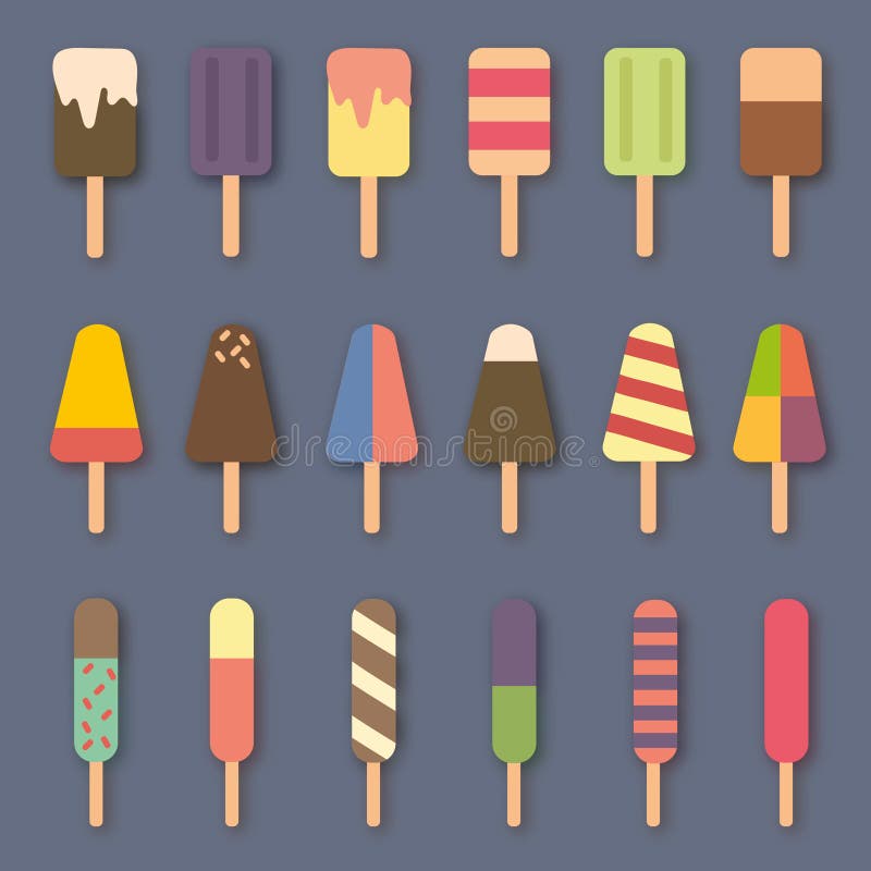 Cute Ice Cream Stick Background Stock Illustration - Illustration of
