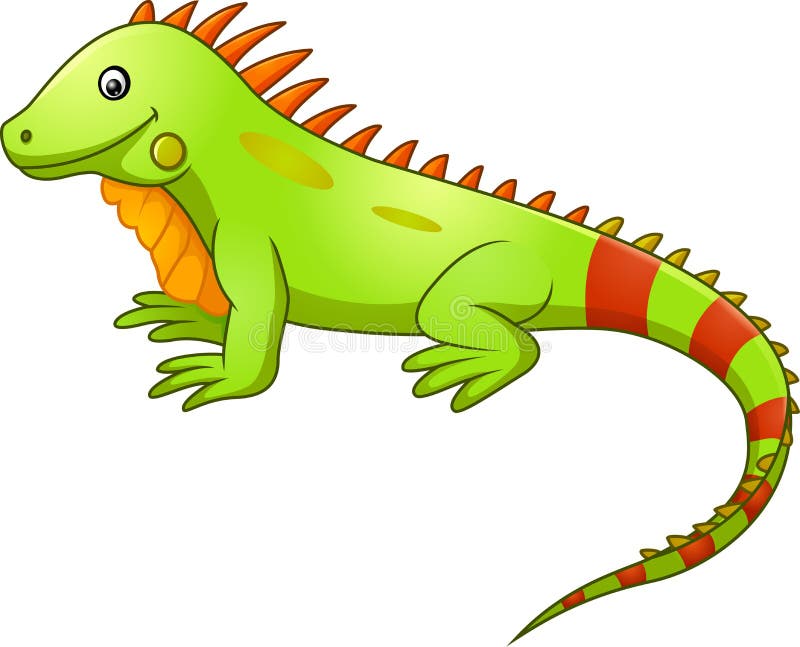 Cute iguana cartoon stock vector. Illustration of sleepy - 76227418