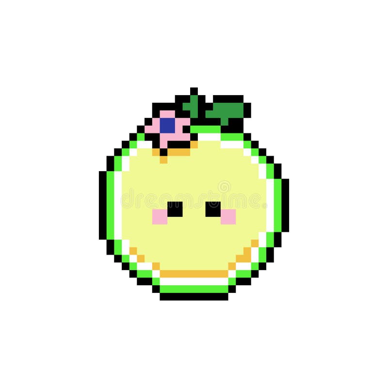 Cute illustration pixel art character lime cartoon stock illustration