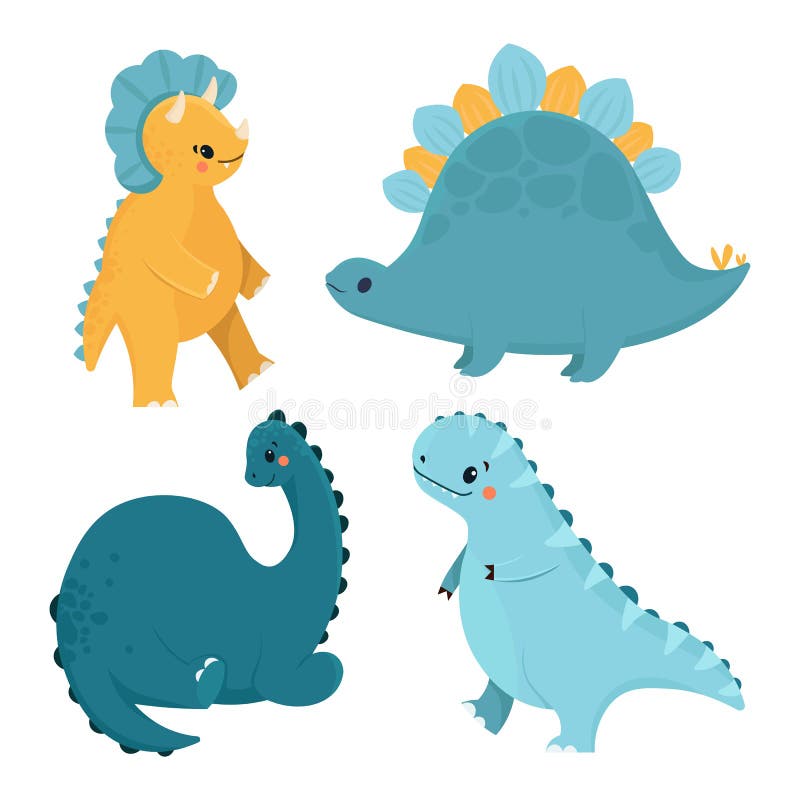 Cute Collection Dino Fossil Dinosaurs Baby kids Animal Cartoon Doodle Funny  Clipart 7036065 Vector Art at Vecteezy