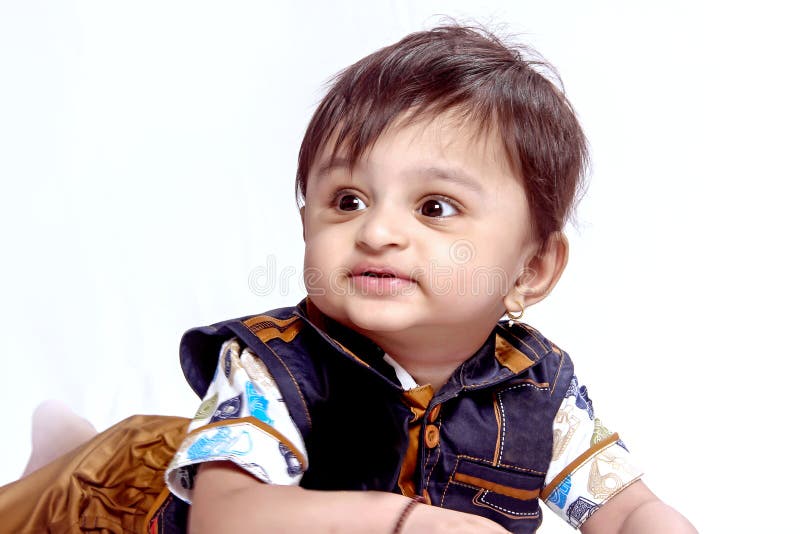 Cute Indian Baby Boy Smiling Stock Image - Image of background, lifestyle:  150566441