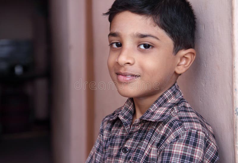 Portrait of Indian Cute Little Boy Stock Photo Image of lips, pose