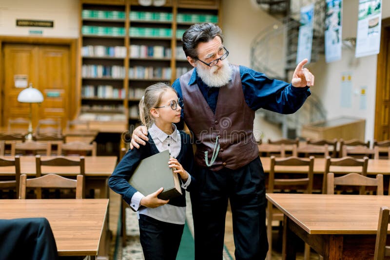 A Grandfather Have A Fun With Schoolgirl