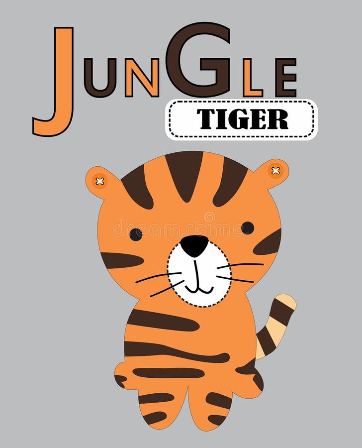 Cute Jungle Tiger Print Vector Art Stock Vector Illustration of