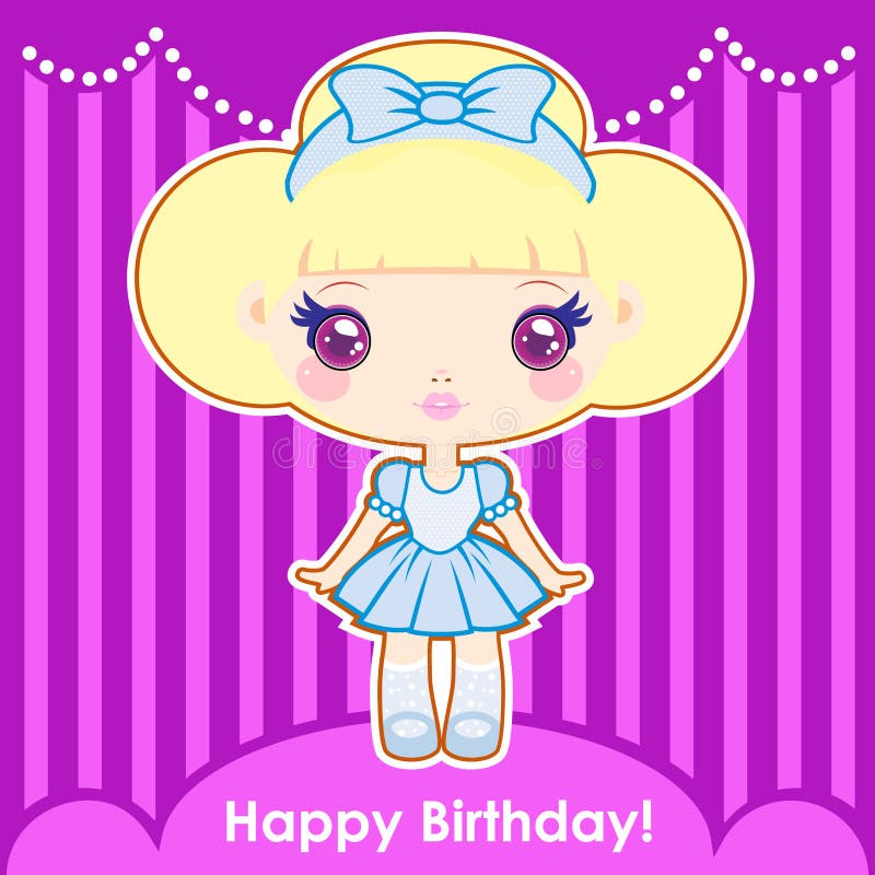 Cute kawaii doll stock vector. Illustration of decorate 34989142