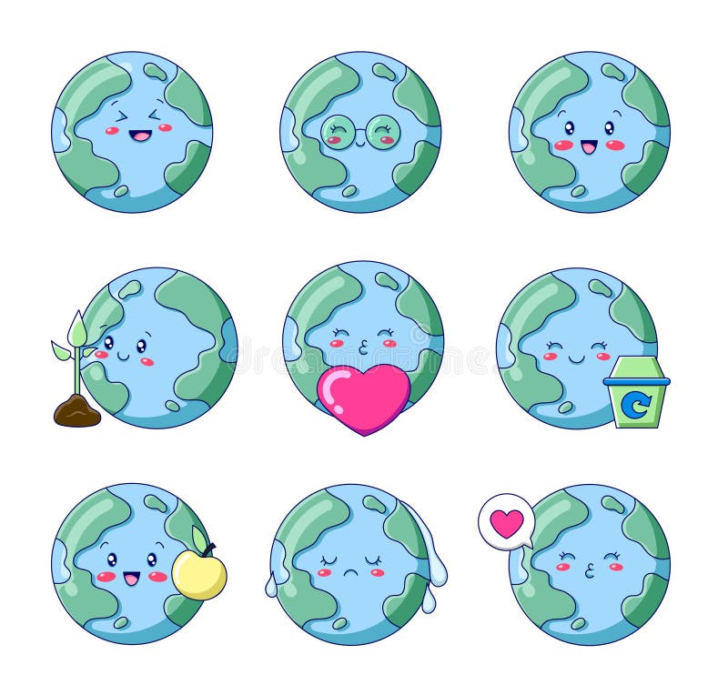 World planet earth kawaii character Royalty Free Vector