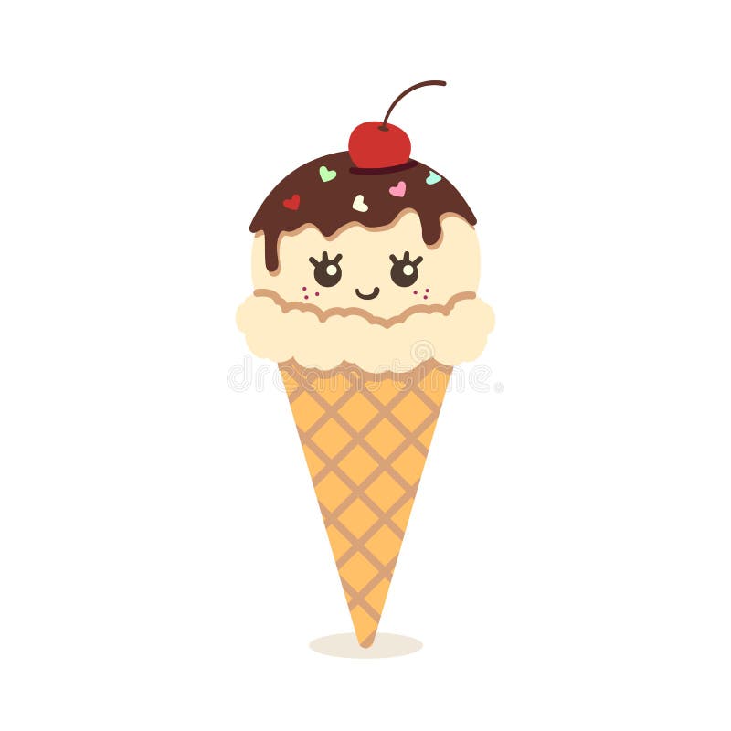 Download Vector illustration of delicious ice cream cone. Suitable