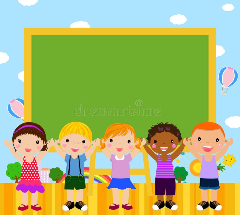 Cute Kids With Blackboard Stock Images - Image: 18520254