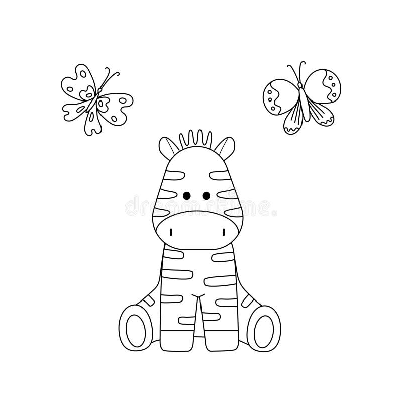 Download Cute Kids Coloring Book With Funny Zebra Stock Vector Illustration Of Contour Funny 186034657