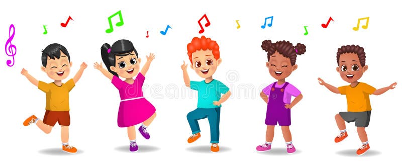 Cute kids dancing to music together
