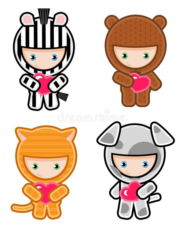 Cute kids wearing masquerade2 vector illustration