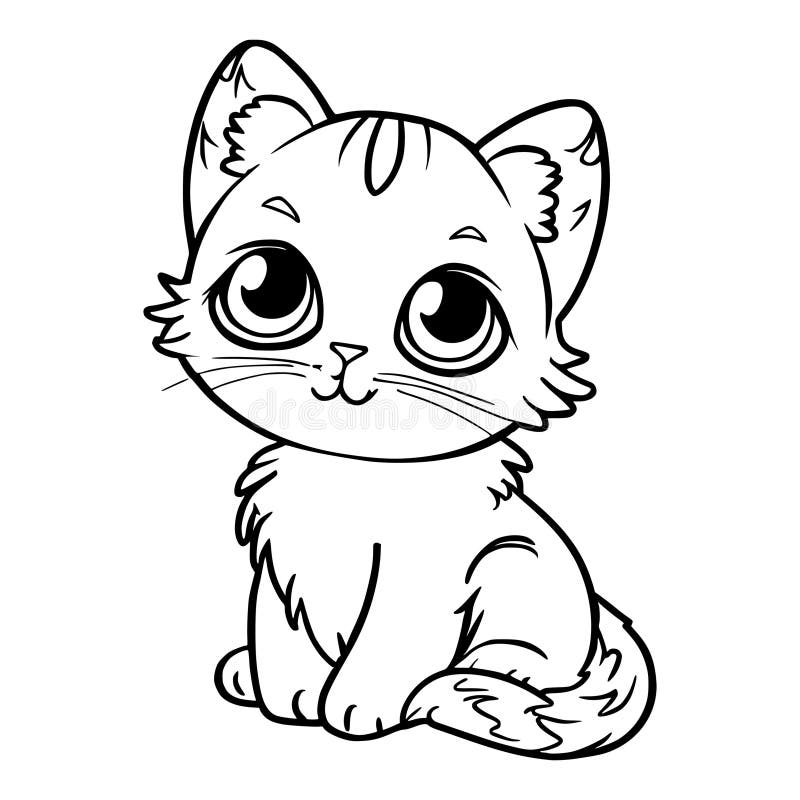 Baby kitten coloring pages stock illustration. Illustration of outline ...