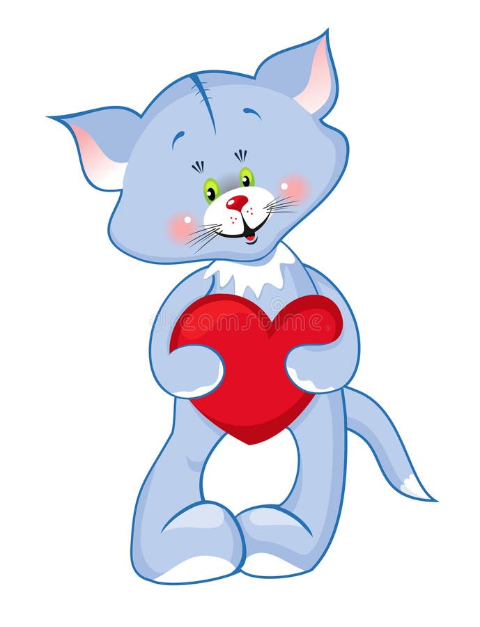 Cute kitty with heart