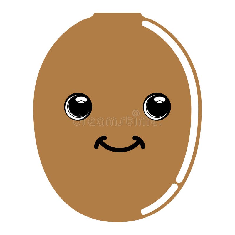 Cute kiwi emoticon stock vector. Illustration of summer - 117593523