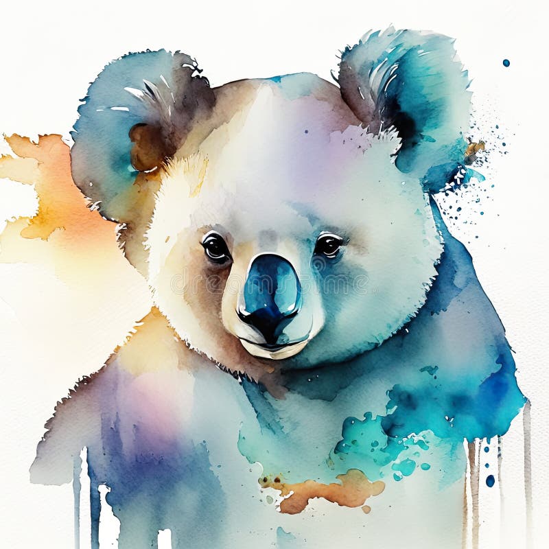 Cute koala sitting on a rock and holding a magic wand. AI Generated design for Instagram, Facebook wall painting