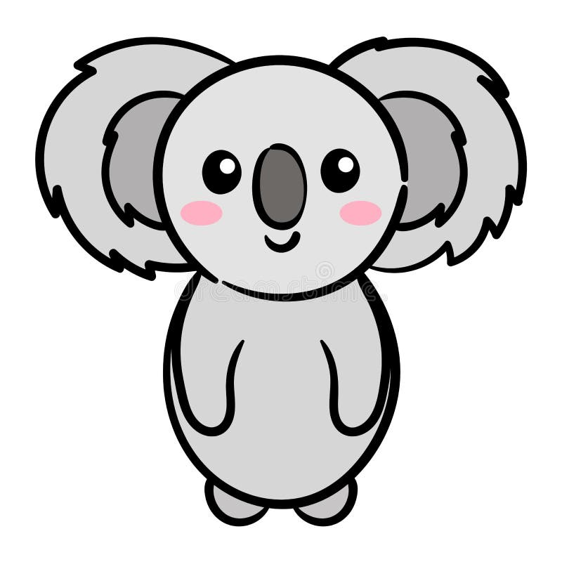 Cute Koala Vector Illustration. Baby Koala Bear Cartoon Character