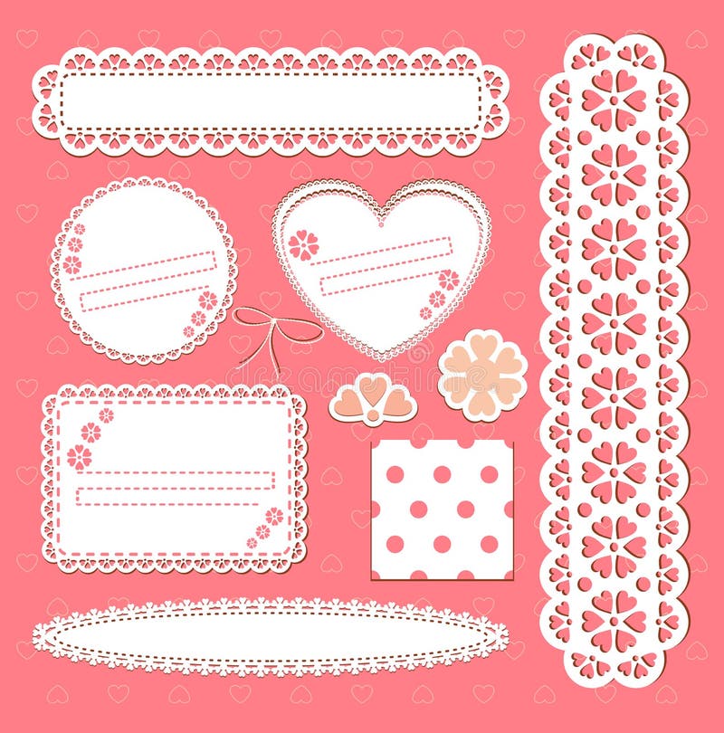 Cute lace vector frames collection