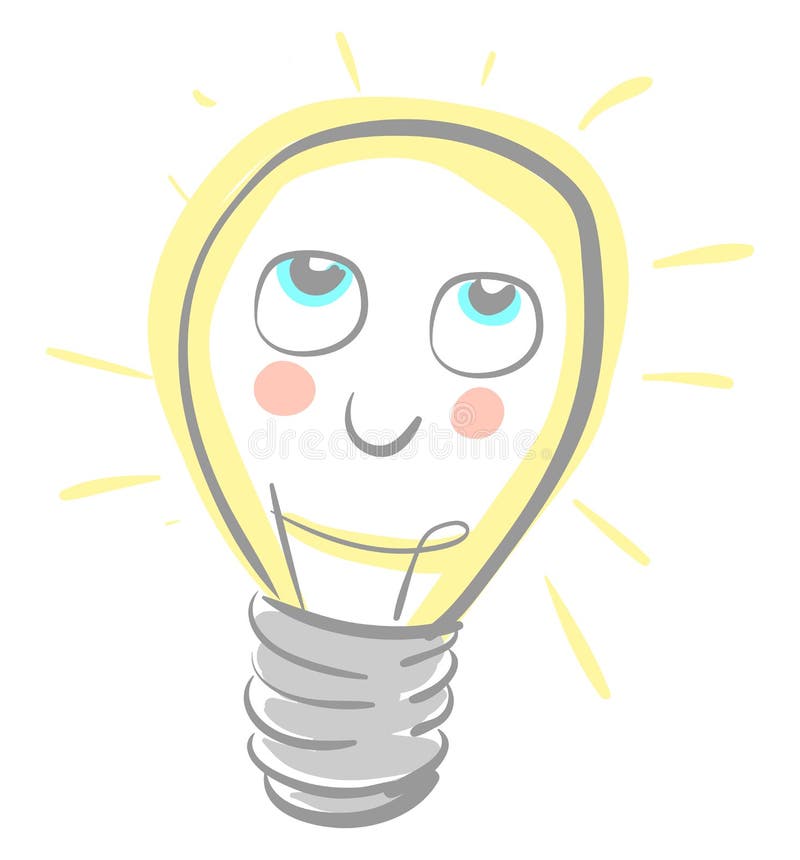 A cute lamp with rosy cheeks, vector or color illustration