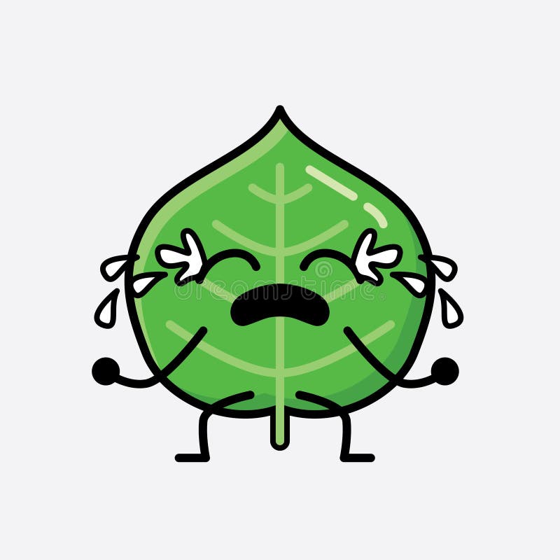 Cute Leaf Mascot Vector Character in Flat Design Style Stock Vector ...