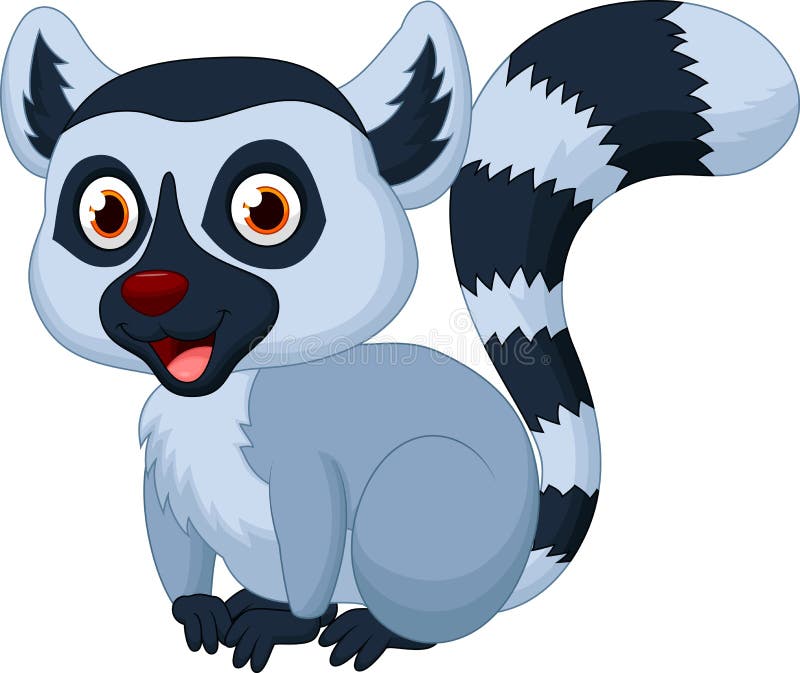 Cute lemur cartoon stock vector. Illustration of mammal - 45673468