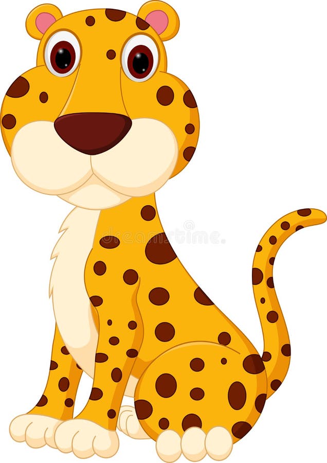 Cute leopard cartoon stock vector. Illustration of creature - 47798599