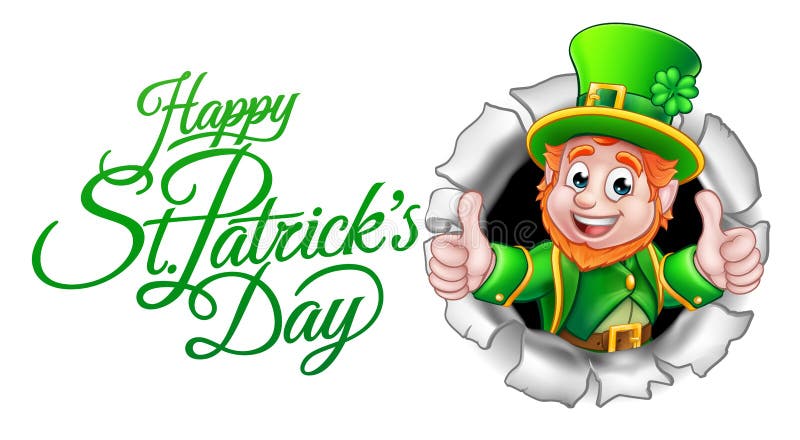Cartoon Leprechaun Happy St Patricks Day