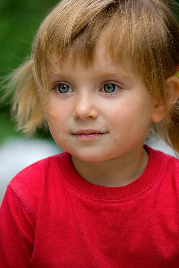 Cute liitle girl close-up