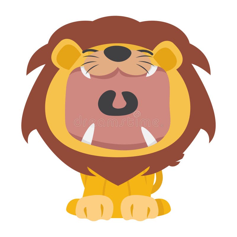 Cute lion open mouth roar stock vector. Illustration of africa - 263424318