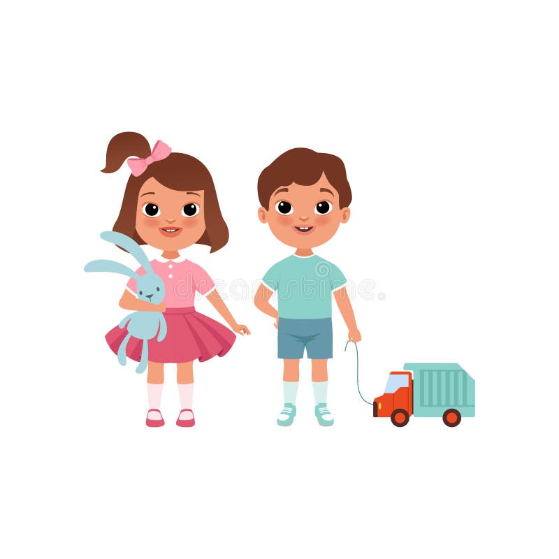 Boy and girl growing up Royalty Free Vector Image